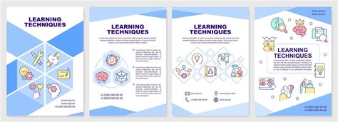 Learning Techniques And Principles Brochure Template Leaflet Design With Linear Icons Editable