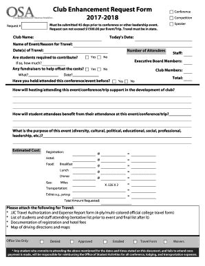 Fillable Online Club Enhancement Request Form Fax Email Print PdfFiller