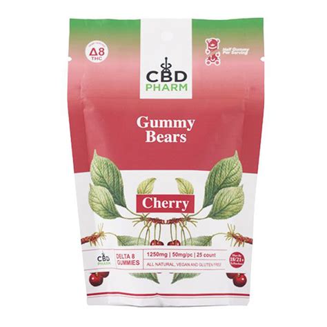 Cherry Delta 8 Thc Gummy Bears 1250mg Cbd Pharm