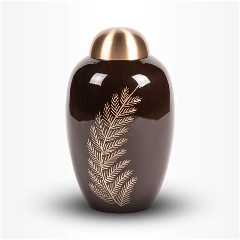 Messing Urn Groot Graanmotief Bruin Goud Liter Urn Store