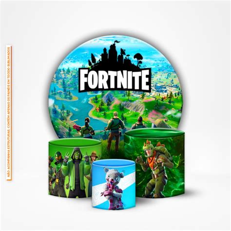 Kit Painel Redondo Trio De Cilindro Fortnite Elo7