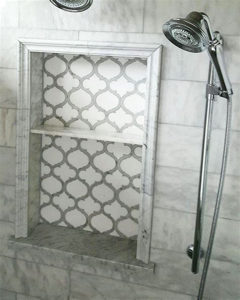 Arabesque Marrakech White Thassos Carrara Marble Waterjet Mosaic Tile