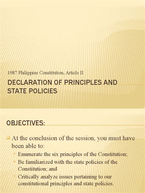 F Declaration Of Principles And State Policies