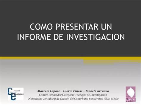 Ppt Como Presentar Un Informe De Investigacion Powerpoint Presentation Id5403326