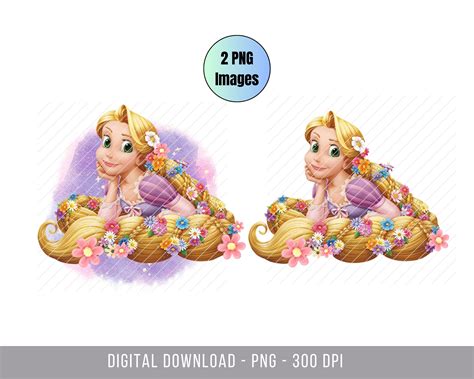 Rapunzel PNG Tangled Clip Art Princess Clipart Tangled - Etsy UK