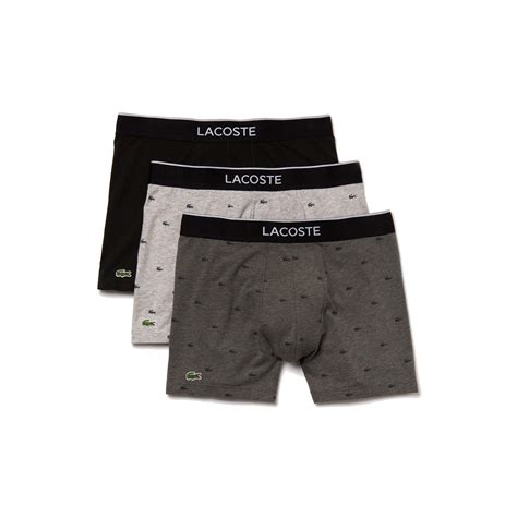 Lacoste Men S Casual Allover Croc 3 Pack Cotton Stretch Boxer Briefs