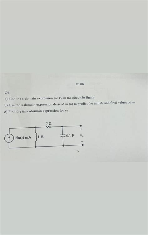 Solved Q A Find The S Domain Expression For V In The Chegg