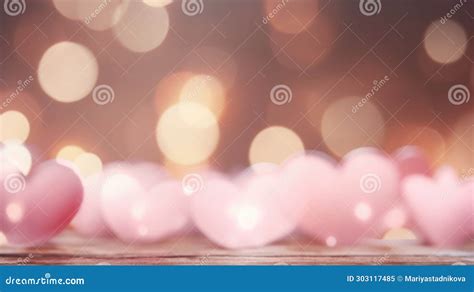 Blurred Background With Heart Shaped Bokeh For Valentine S Day Blank