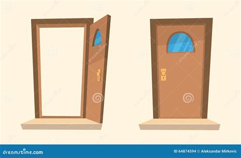 Cartoon Doors Medieval Castle Arched Entries Set