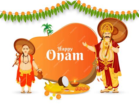 Premium Vector Happy Onam Celebration Poster Design With Cheerful