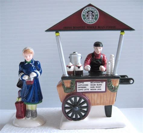 The Original Snow Village Starbucks Coffee Cart Department 56