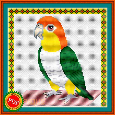 Caique Cross Stitch Pattern Caique Parrot Inspire Uplift Cross