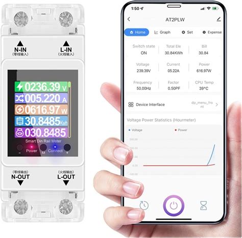 Compteur Lectrique Intelligent Tuya Monophas A Hz Din Rail