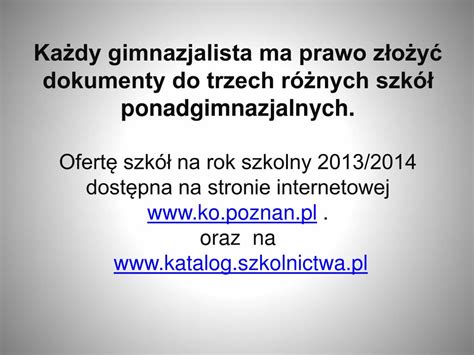 Ppt Zasady Rekrutacji Do Szko Y Ponadgimnazjlnej Powerpoint