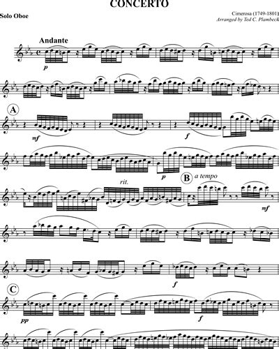 Concerto For Oboe And Wind Ensemble [solo] Oboe Sheet Music By Domenico