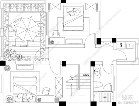 别墅室内平面布置图施工图下载【id1139662717】知末案例馆