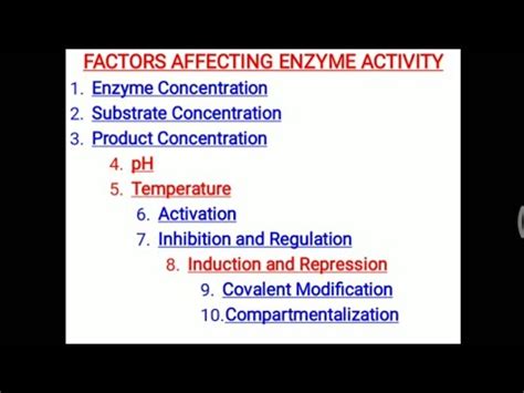 Factors Affecting Enzyme Activity Part 1 YouTube