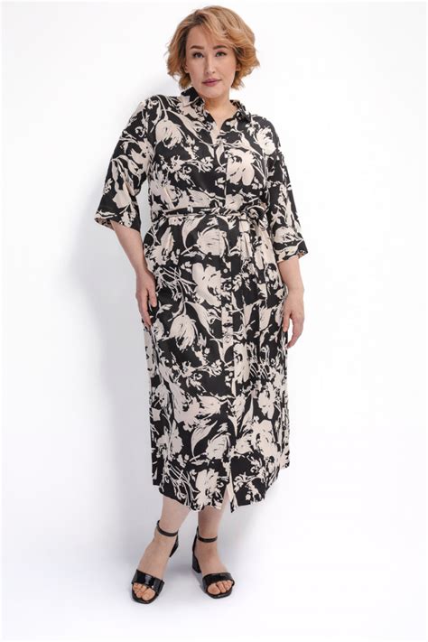 Платье-рубашка из вискозы арт.3616 купить платья для полных женщин
