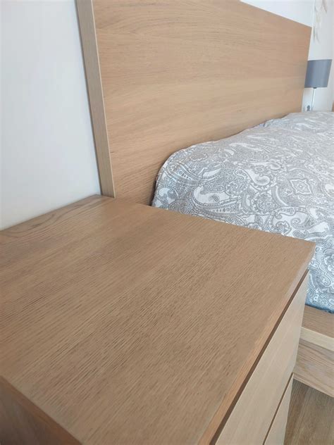 Conjunto De Quarto IKEA Cama MALM Em Carvalho 140x200 Laranjeiro E