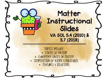 Matter Unit Instructional Slides VA SOL 5 7 By Nautical Knowledge