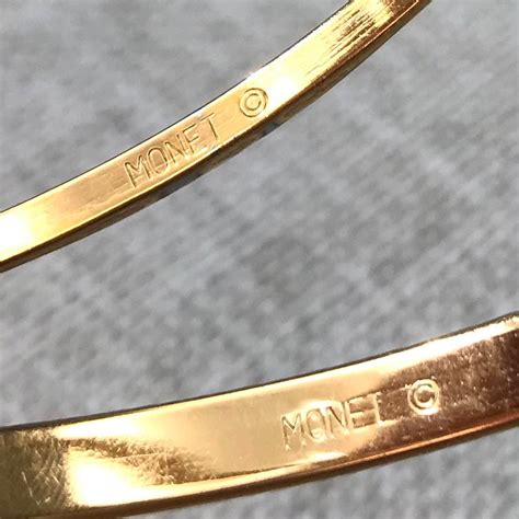 Винтажный браслет Monet Bangle Браслет Набор Золотой Тон - Etsy