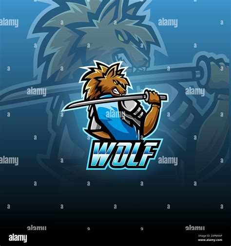 Wild Wolf Esport Mascot Logo Design Stock Vector Image Art Alamy