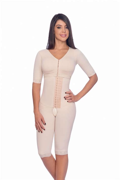 Full Body Above Knee Faja With Sleeves And Hook Closure Contour Fajas