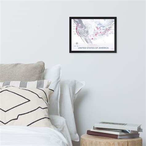 Carte Des Vins Et Vignobles Etats Unis Posters Encadr S Modern