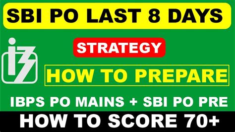 How To Prepare Sbi Po Pre In Last 7 8 Days Sbi Po Pre Strategy Ibps