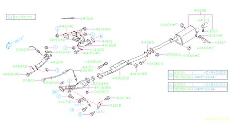 2009 Subaru Forester Exhaust System Diagram