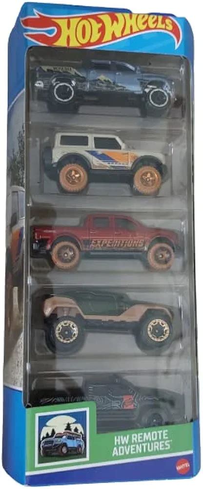 Hot Wheels 5 Pack HW Remote Adventures Off Duty 15 Ford F 150 21 Ford Bronco Hyper Rocker 19