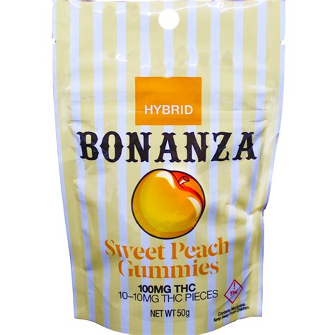 Peach Hybrid 100mg Bonanza Gummies Jane