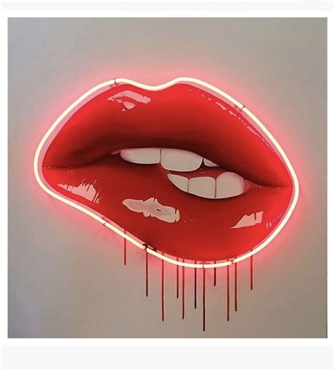 Neon Lip Biting Tapestry Poster By Livpaigedesigns Neon Lips Lips