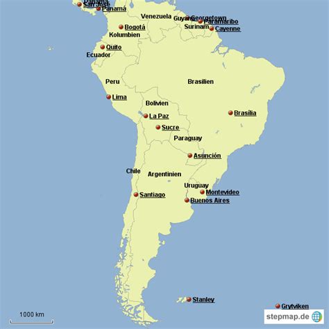 hauptstädte südamerika von CallMeFritzl Landkarte für Deutschland