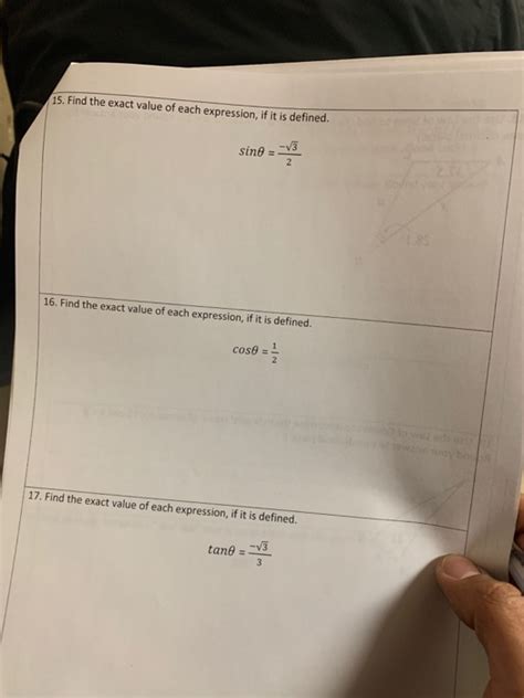 Solved 15 Find The Exact Value Of Each Expression If It Is