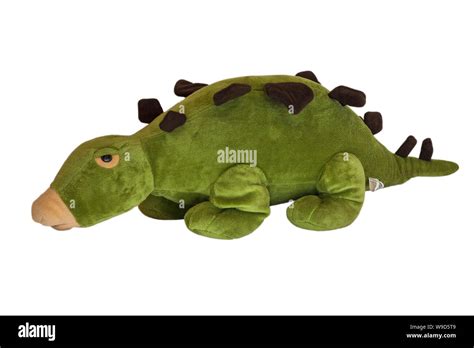 Dinosaur Stegosaurus Plush Soft Toy Isolated On White Background Stock