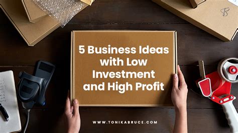 Business Ideas With Low Investment High Profit Tonika Bruce