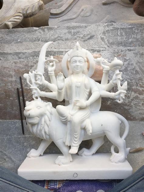 Plain Hindu Pure White Marble Maa Durga Statue For Temple At Rs 35000