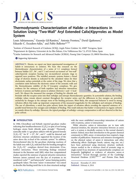 Pdf Thermodynamic Characterization Of Halide Interactions In