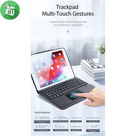 T D Smart Bluetooth Keyboard Leather Case With Touchpad And Light