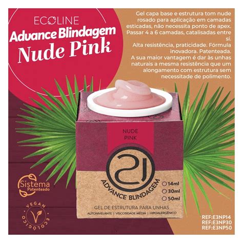 Ecoline Advance Blindagem Gel Nails Nude Pink Ml Shopee Brasil