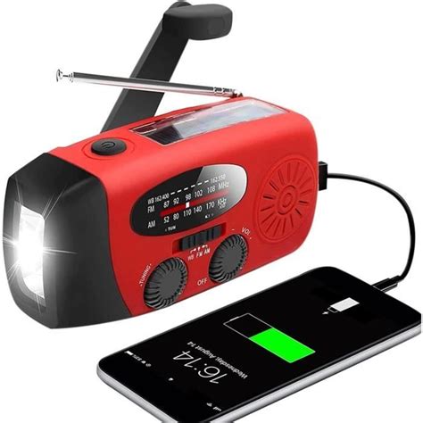 Radio Solaire Manivelle Radio M T O Am Fm Portable Avec Lampe De