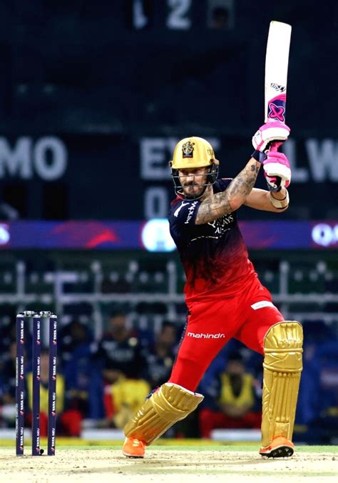 Lucknow Rcb Captain Faf Du Plessis Plays A Shot