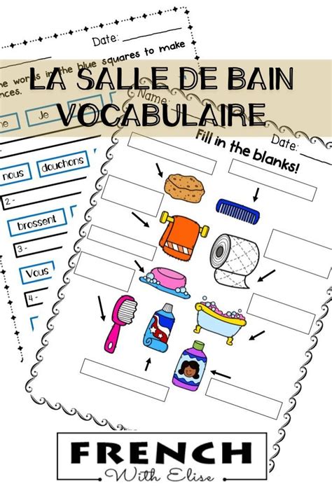 A Short Unit To Learn More French Vocabulary Dans La Salle De Bain