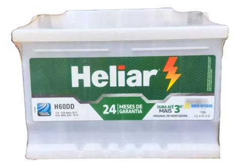 Bateria Heliar 60ah Super Free Caixa Alta Hf60hd Parcelamento Sem Juros