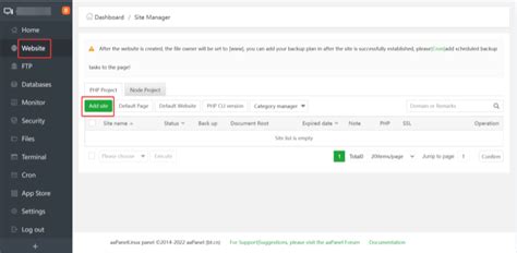 How To Create A Website In AaPanel SpaceWeb Cloud Platform