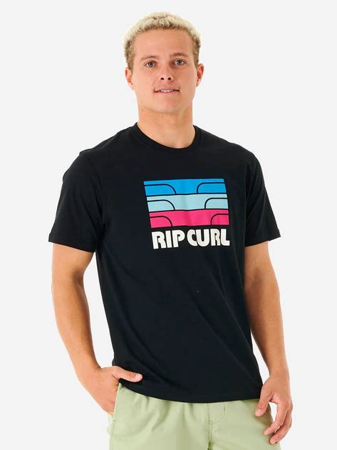 Футболка хлопковая длинная мужская Rip Curl Surf Revival Waving Tee ...