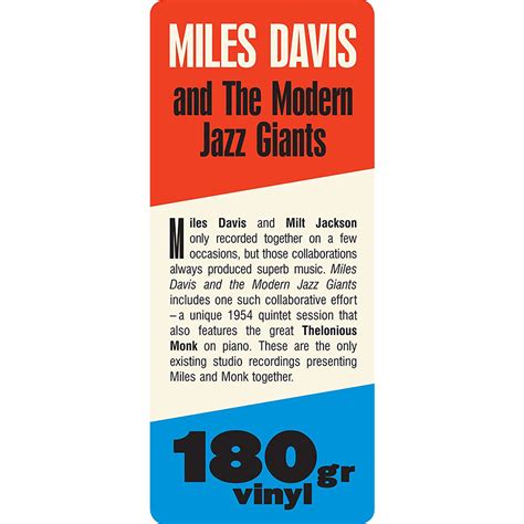 Miles Davis Miles Davis And The Modern Jazz Giants Jazz Wax Edition