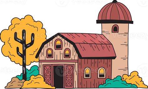 Hand Drawn Farm And Barn Illustration 11887624 Png