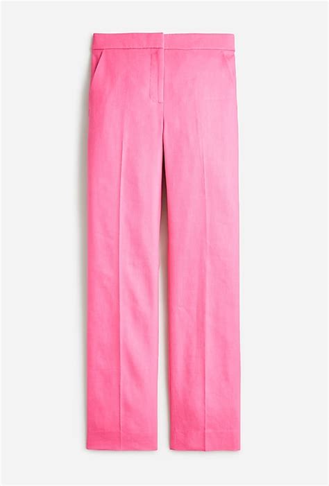 J Crew Kate Straight Leg Pant In Stretch Linen Blend